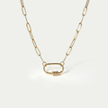 Astra Sunburst Carabiner Paperclip Chain Necklace | 18K Gold Plated Waterproof DIY Charm Holder Choker