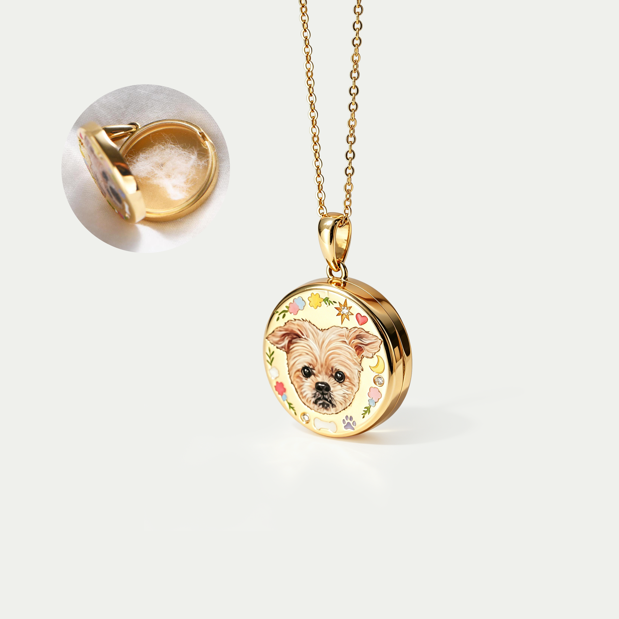 Custom Pet Portrait Locket Necklace