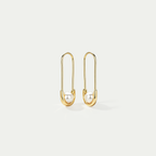 The Rebel Pearl Safety Pin Hoops
