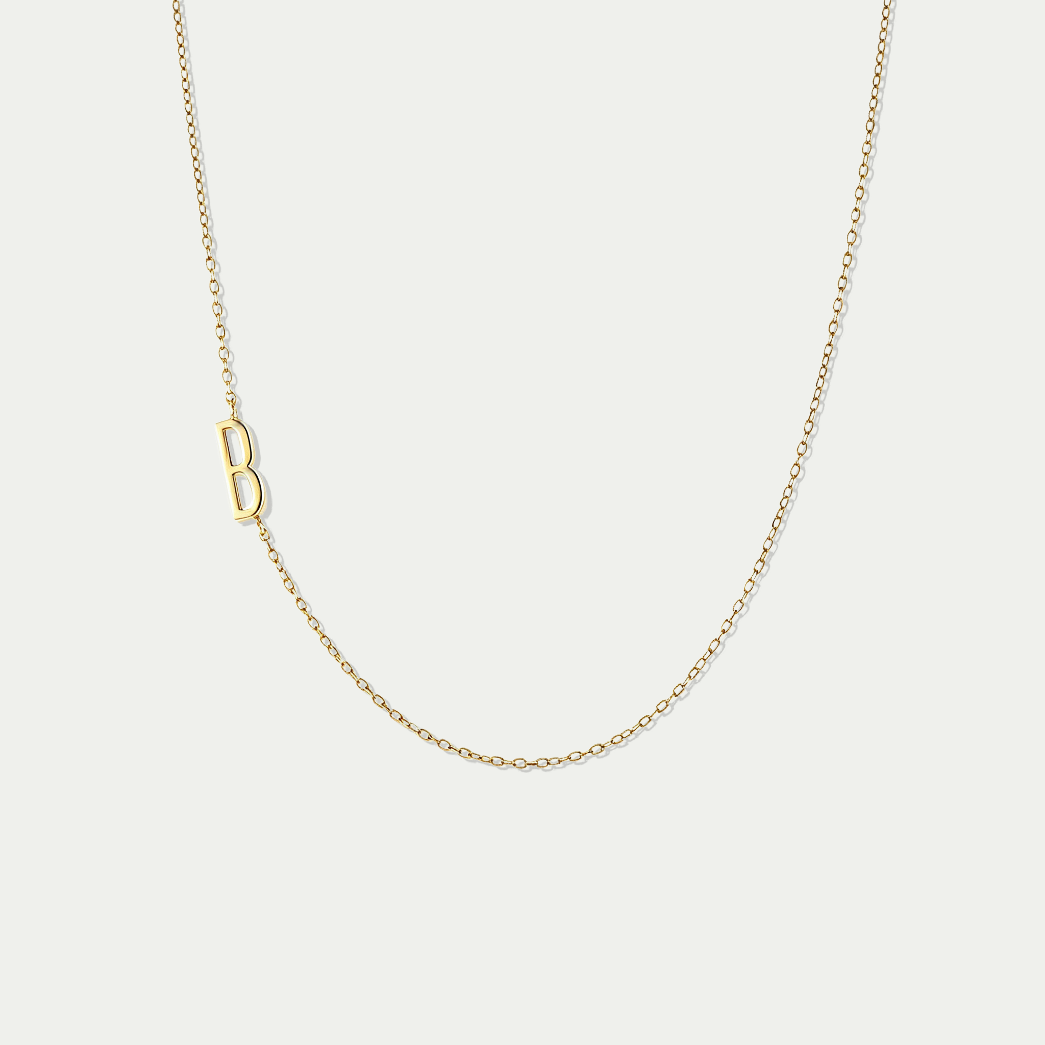 The Aura Sideways Initial Necklace | 18K Gold Plated Asymmetric Capital Letter Choker