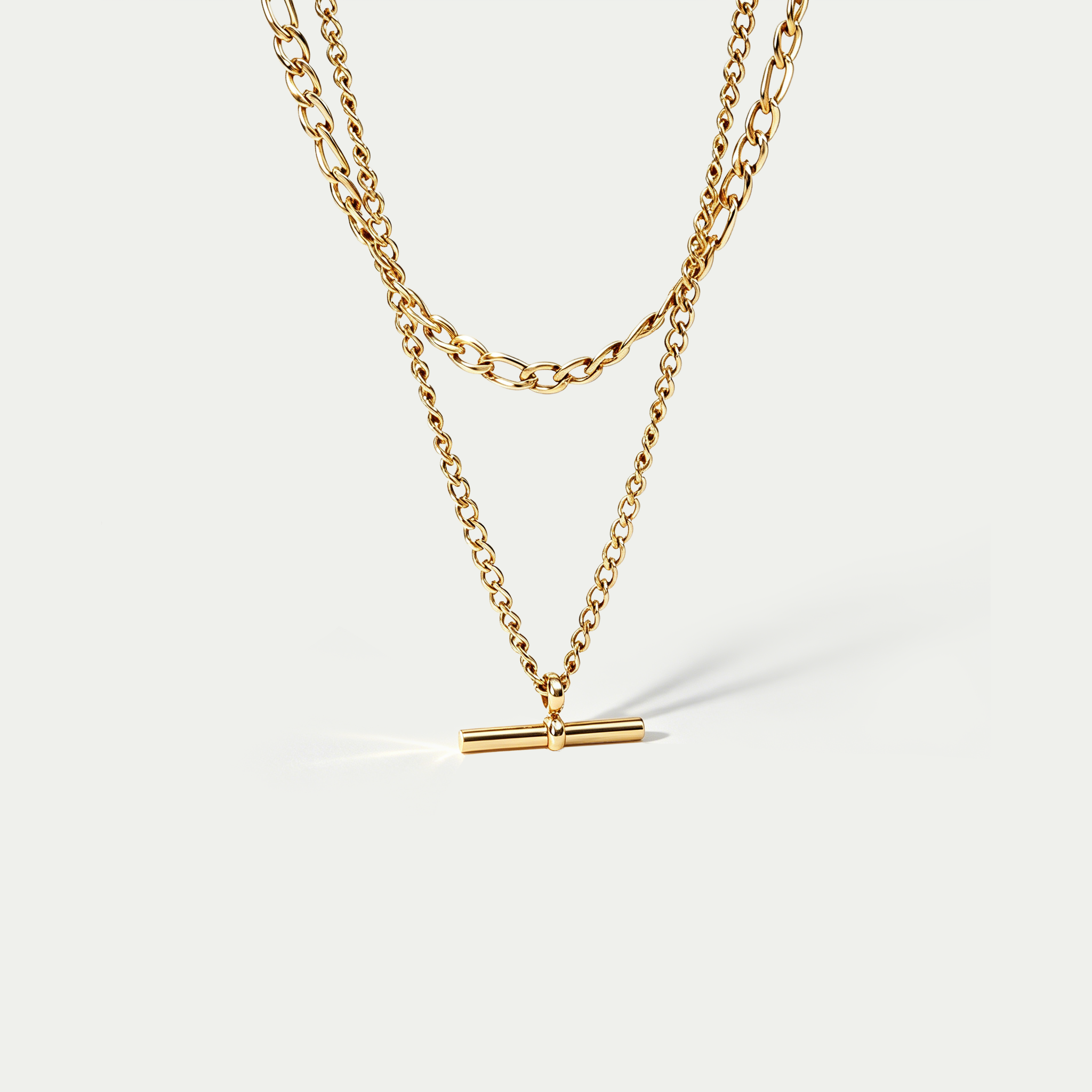 The Zenith Toggle & Curb Chain Set | 18K Gold Plated Starburst Jewelry Combo