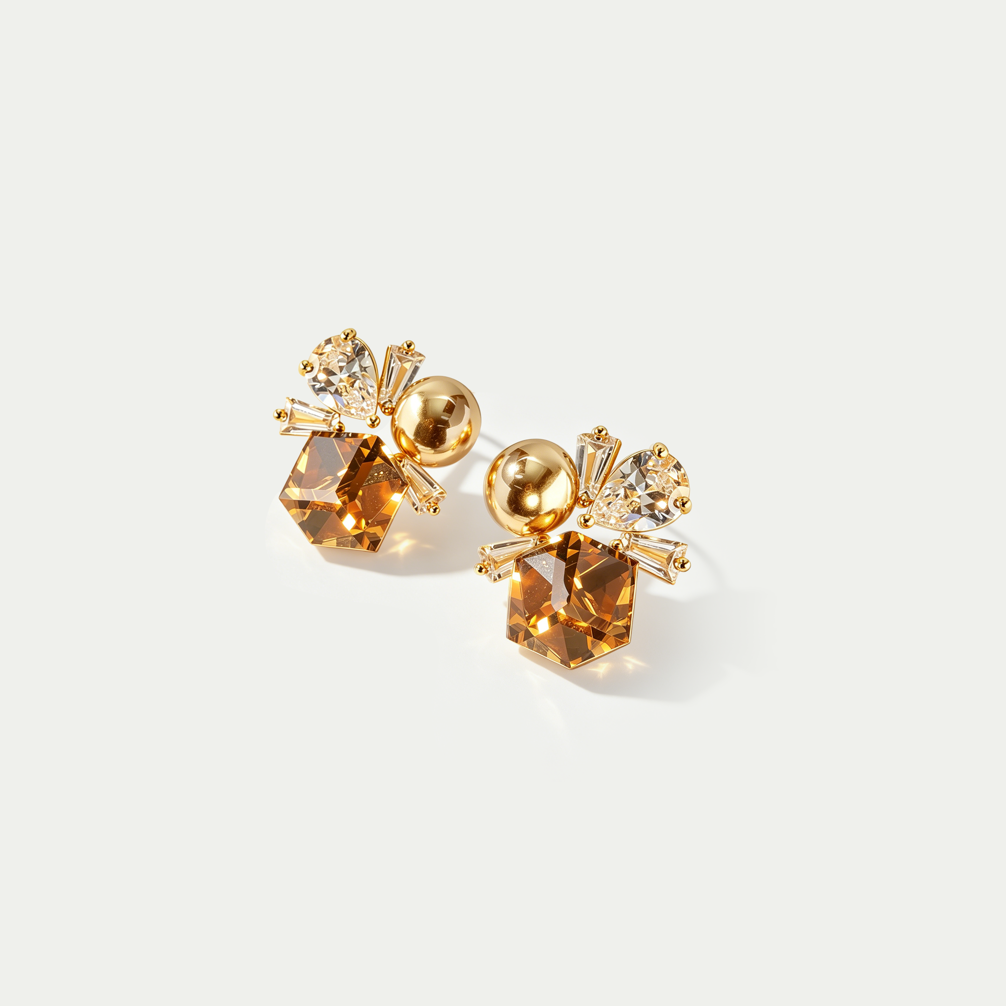 The Sugar-Gleam Pearl Studs | S925 Sterling Silver Colorful CZ Earrings