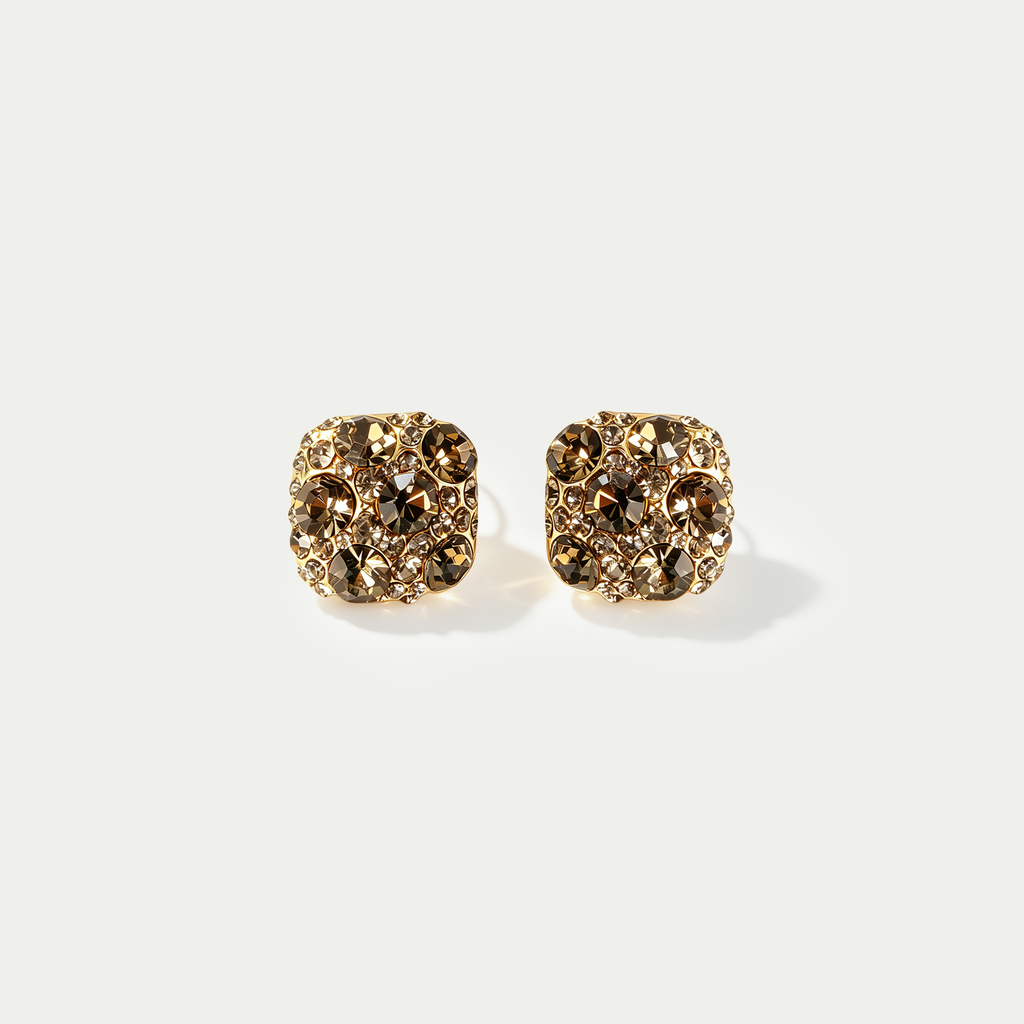 The Amber Radiant Square Studs