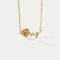 The Fleur Vintage Bar Necklace | 18K Gold Plated Birth Month Flower Piece