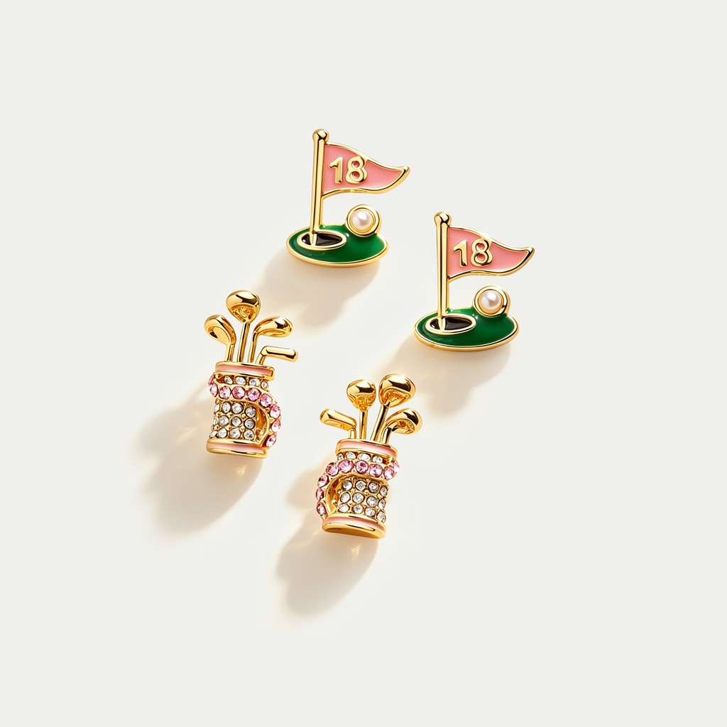 The Varsity Court Sports Studs | 14K Gold Plated Tiny Athlete Earrings