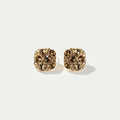 The Amber Radiant Square Studs | S925 Sterling Silver Smoky Zircon Piece