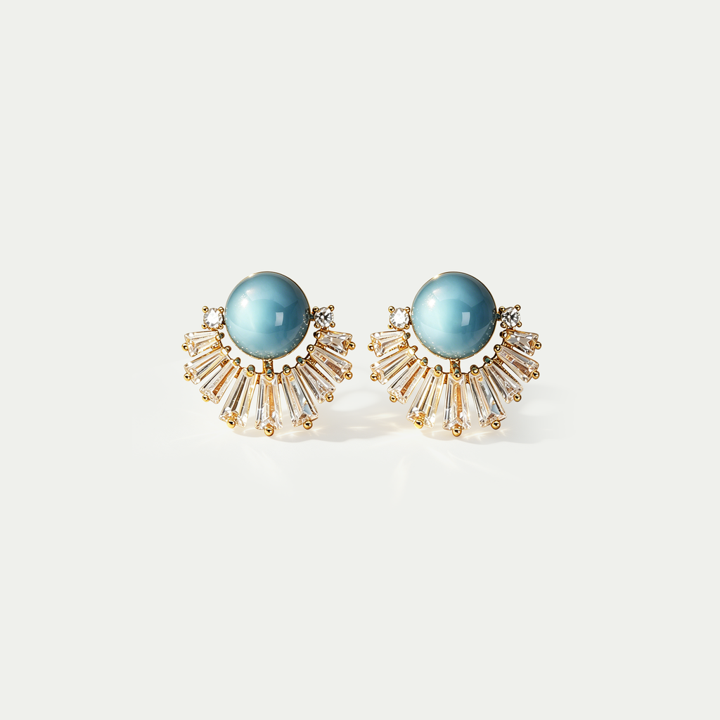 The Mist Aura Sunburst Fan Studs