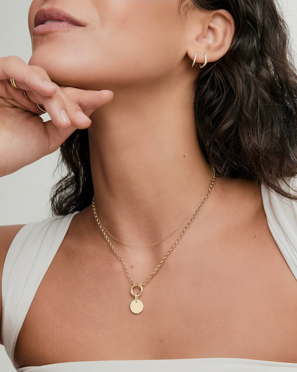 The Signature Disc Charm | Custom Engraved 18K Gold Identity Piece