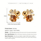 The Sugar-Gleam Pearl Studs | S925 Sterling Silver Colorful CZ Earrings