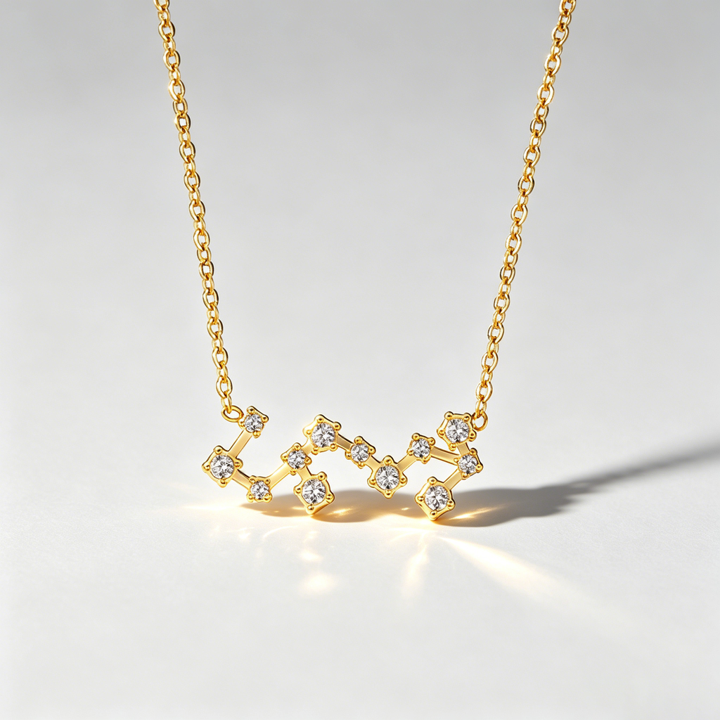 The Star-Map Constellation Necklace | 18K Gold Plated Crystal Link Piece