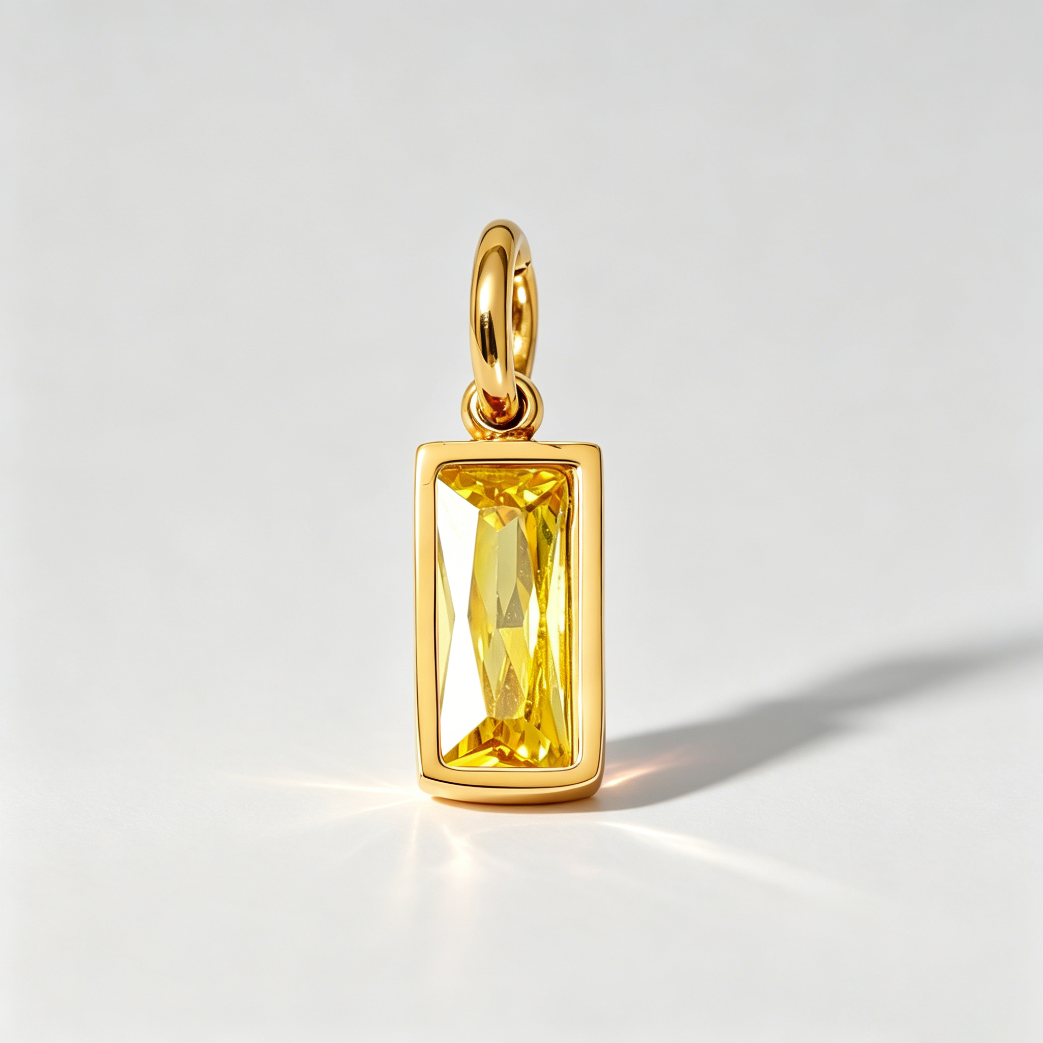 The Solaris Birthstone Charm | 18K Gold Plated Vintage Sunburst Pendant