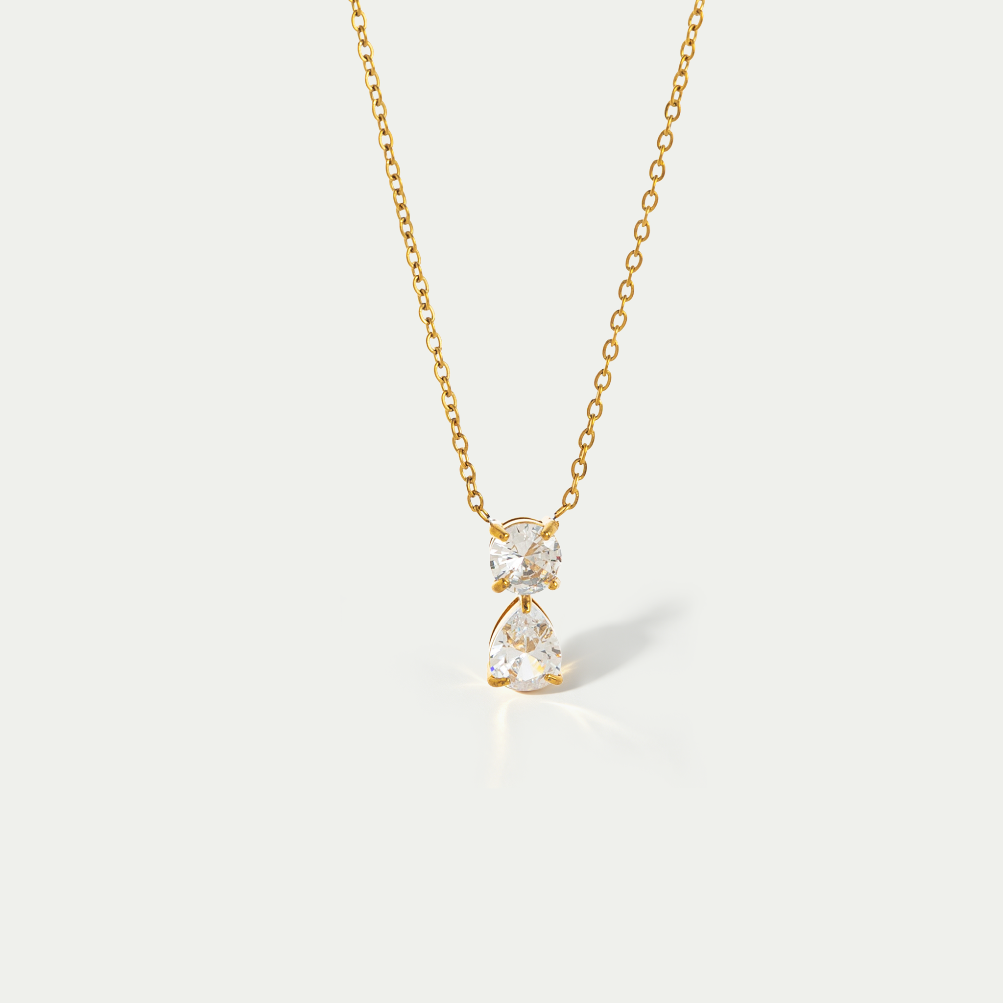 The Aura Birthstone Drop Necklace | 18K Gold Plated Bold Bezel Piece