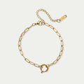 Astar Aura Spring Clasp Paperclip Chain Bracelet | 18K Gold Plated Waterproof DIY Charm Holder Jewelry
