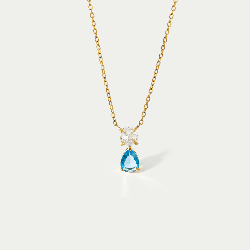 The Solitaire Birthstone Droplet Necklace