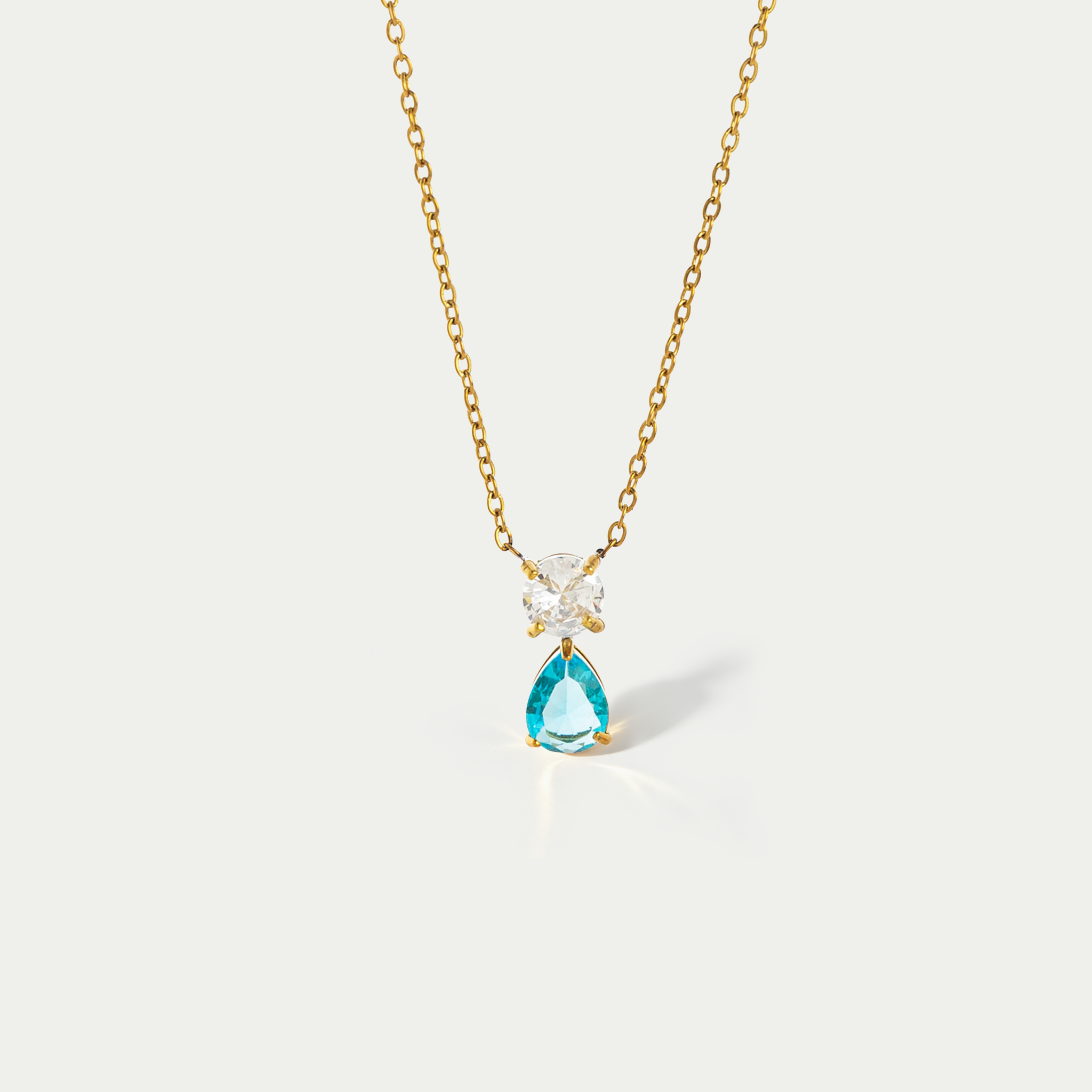 The Aura Birthstone Drop Necklace | 18K Gold Plated Bold Bezel Piece