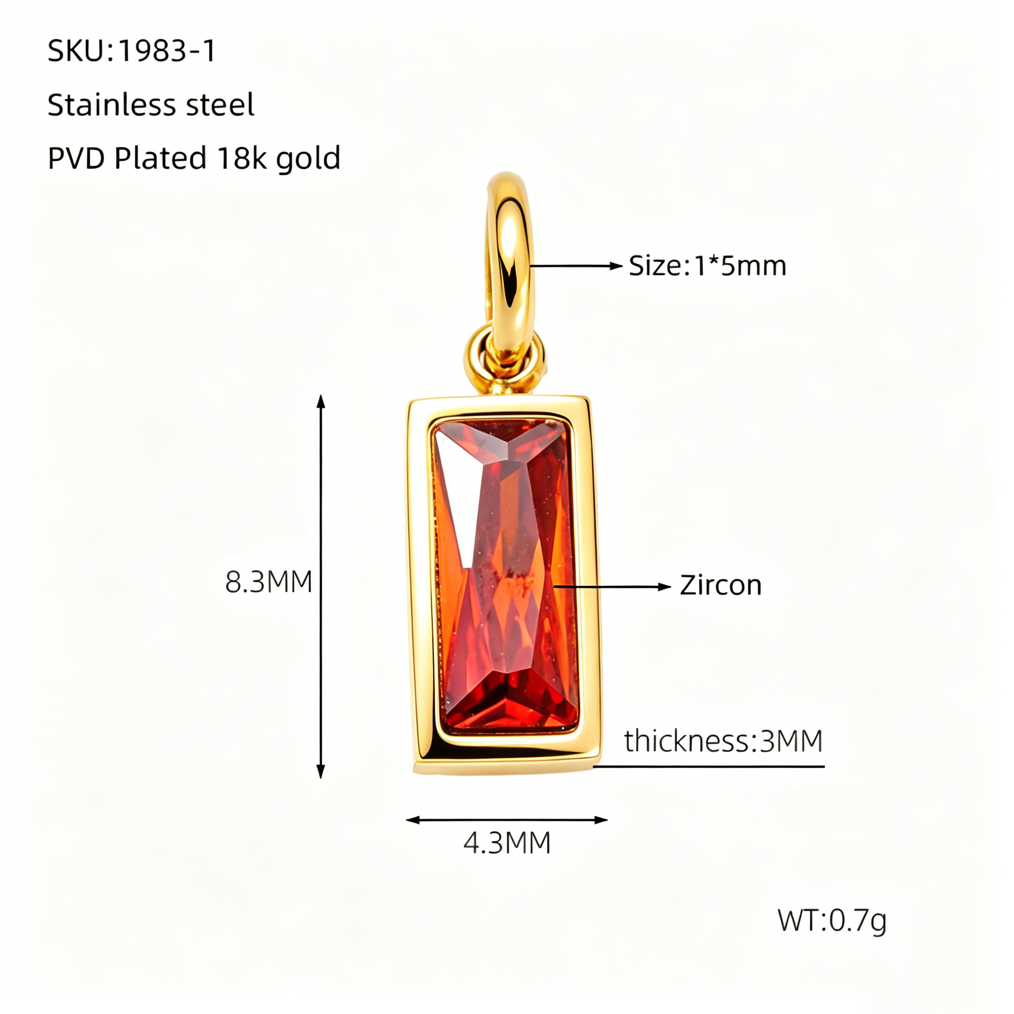 The Solaris Birthstone Charm | 18K Gold Plated Vintage Sunburst Pendant