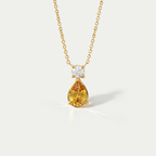 The Aura Birthstone Drop Necklace | 18K Gold Plated Bold Bezel Piece