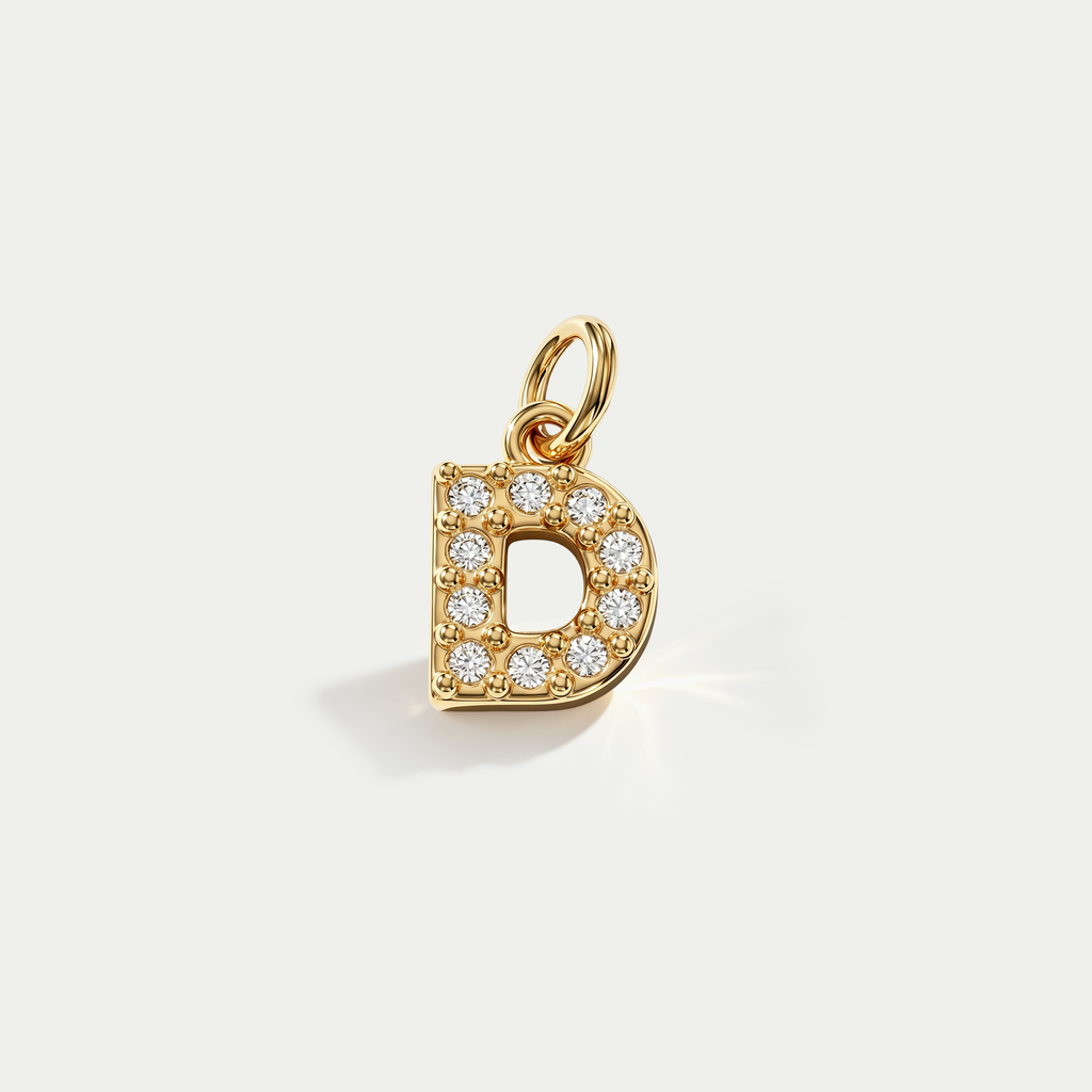 The Micro-Pave Initial Charm | 18K Gold Plated Sparkling Alphabet Piece