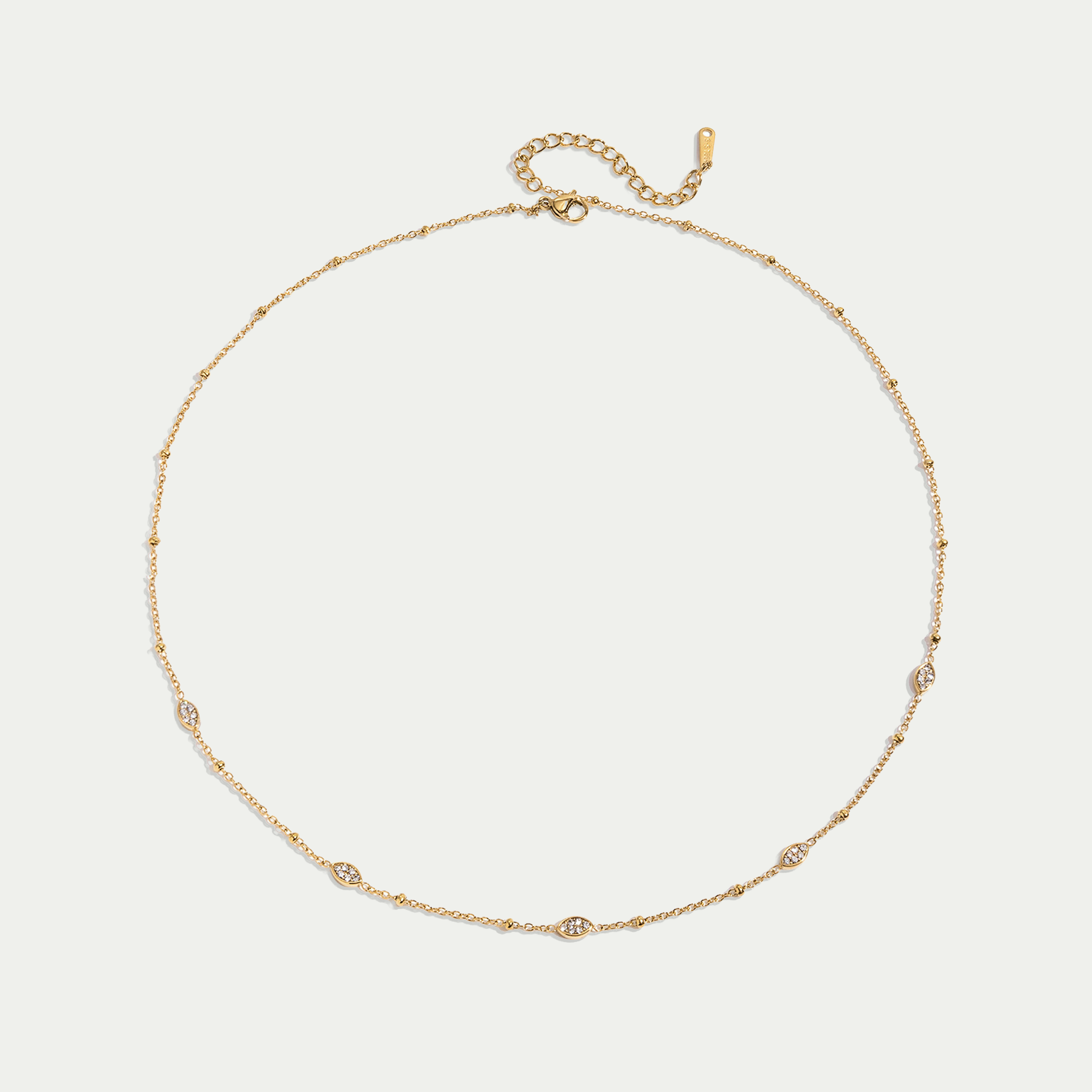 Astra Marquis Cubic Zirconia Layering Chain Necklace - 18K Gold Plated