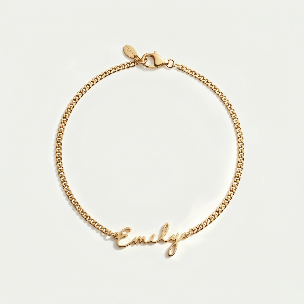 The Aura Script Name Bracelet | 18K Gold Plated Floating Identity Jewelry