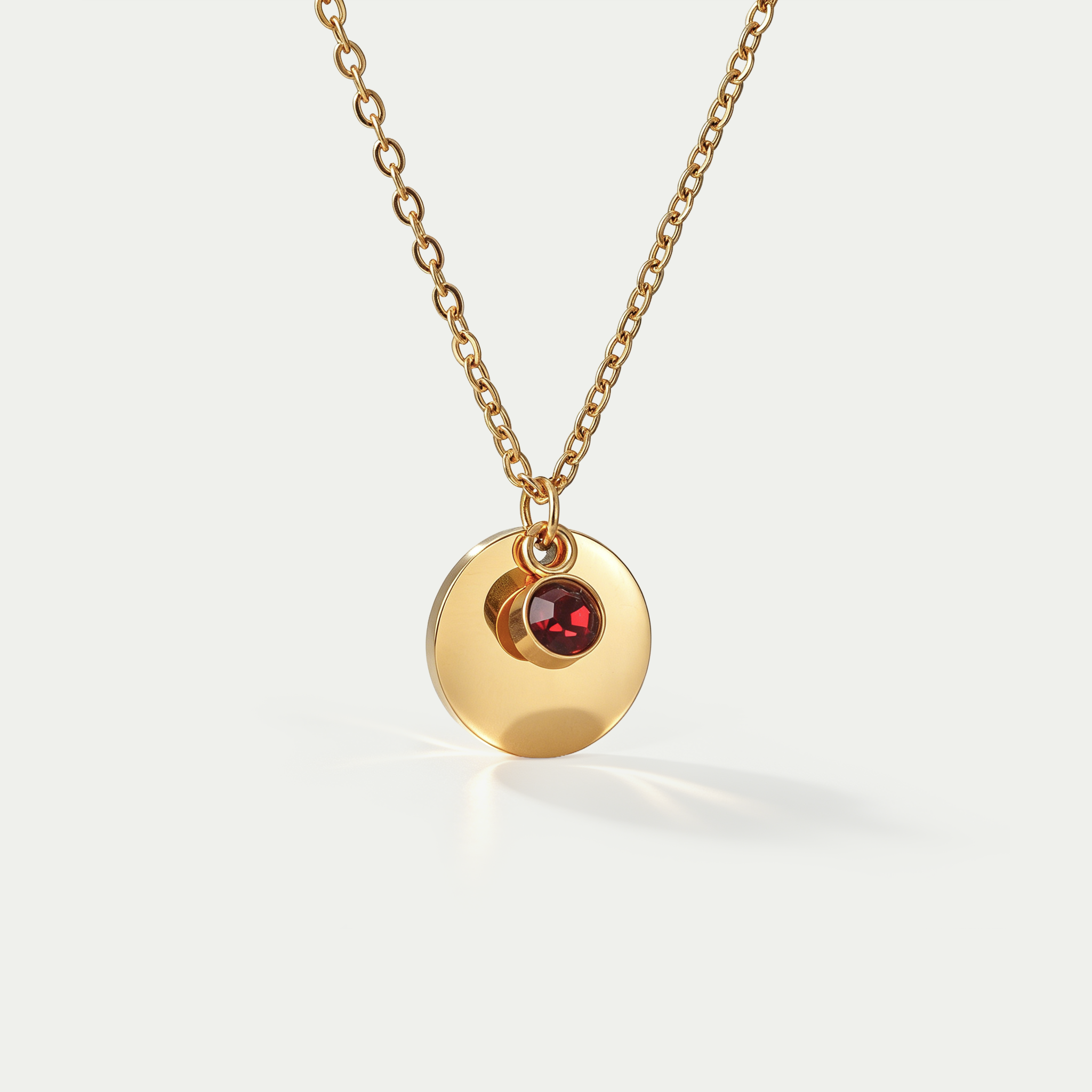 The Aura Birthstone & Disc Necklace | 18K Gold Plated Personalized Gift