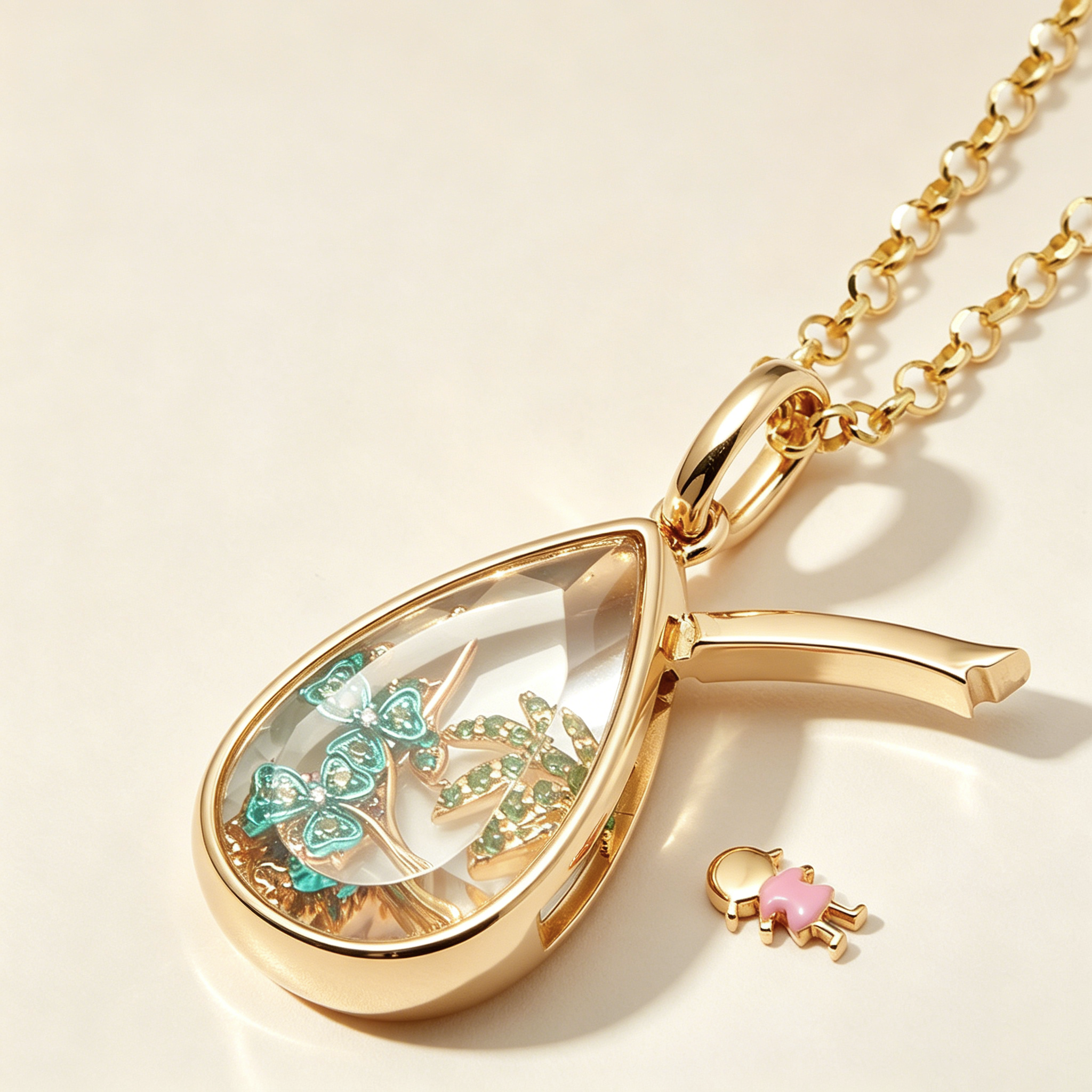 The Memory Vault Openable Locket | 18K Gold Plated Clear Fillable Necklace