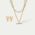 The Zenith Toggle & Curb Chain Set | 18K Gold Plated Starburst Jewelry Combo
