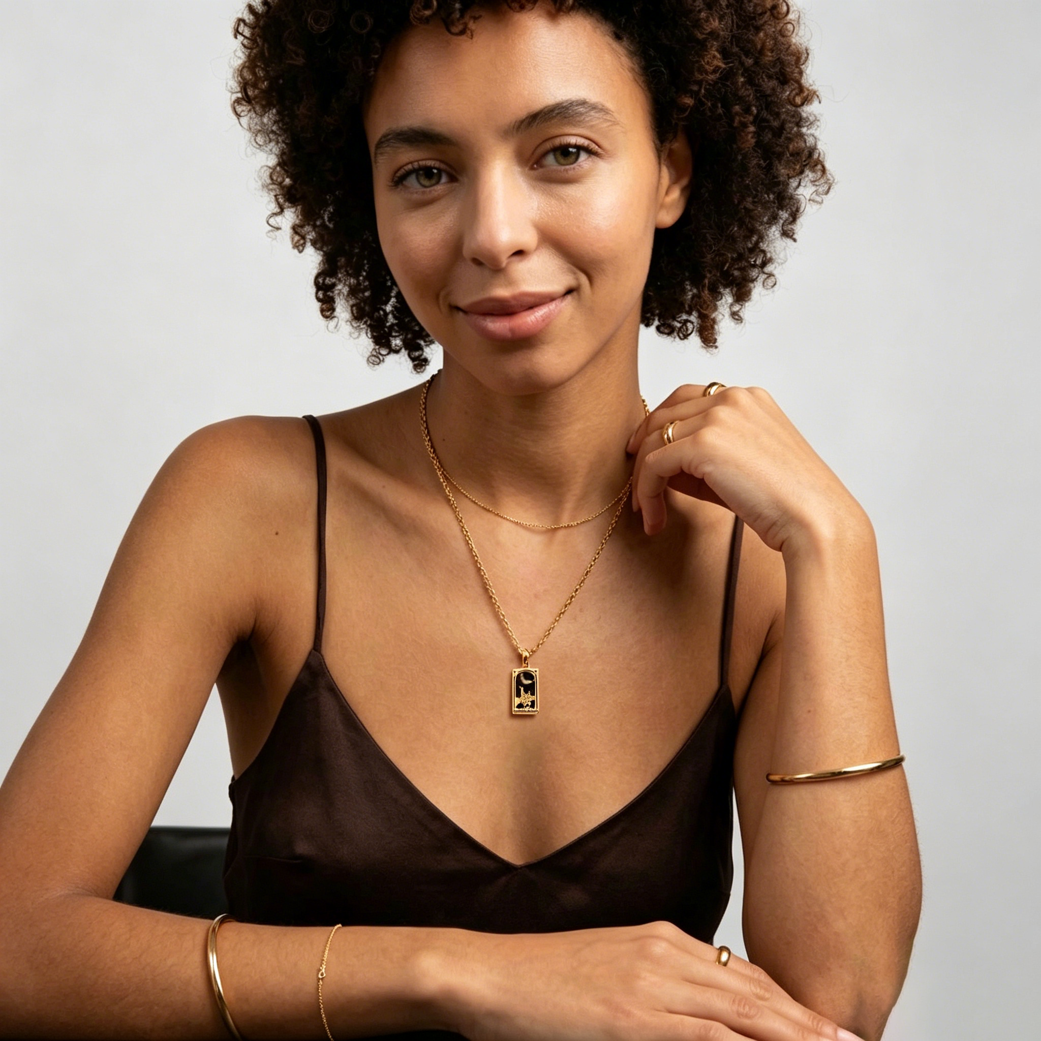 The Arcana Tarot Card Necklace | Vintage 18K Gold Plated Talisman