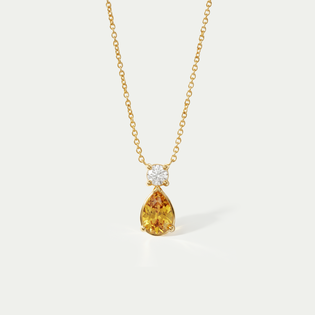 The Solitaire Birthstone Droplet Necklace