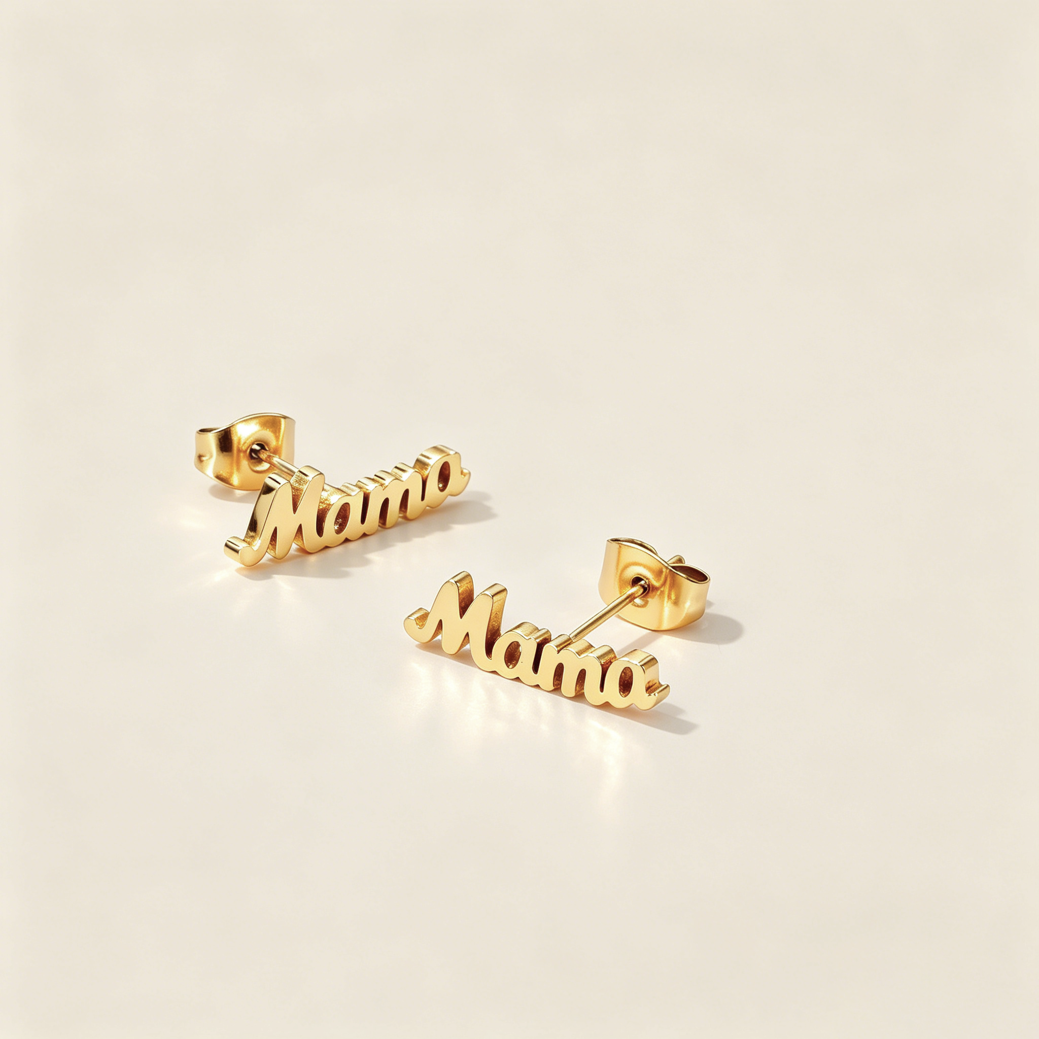 The Whisper Script Name Earrings | 18K Gold Plated Bespoke Typo Studs