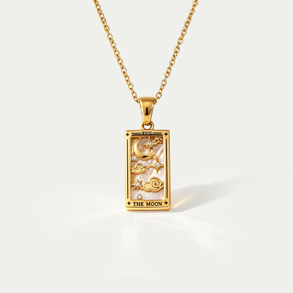 The Arcana Tarot Card Necklace | Vintage 18K Gold Plated Talisman