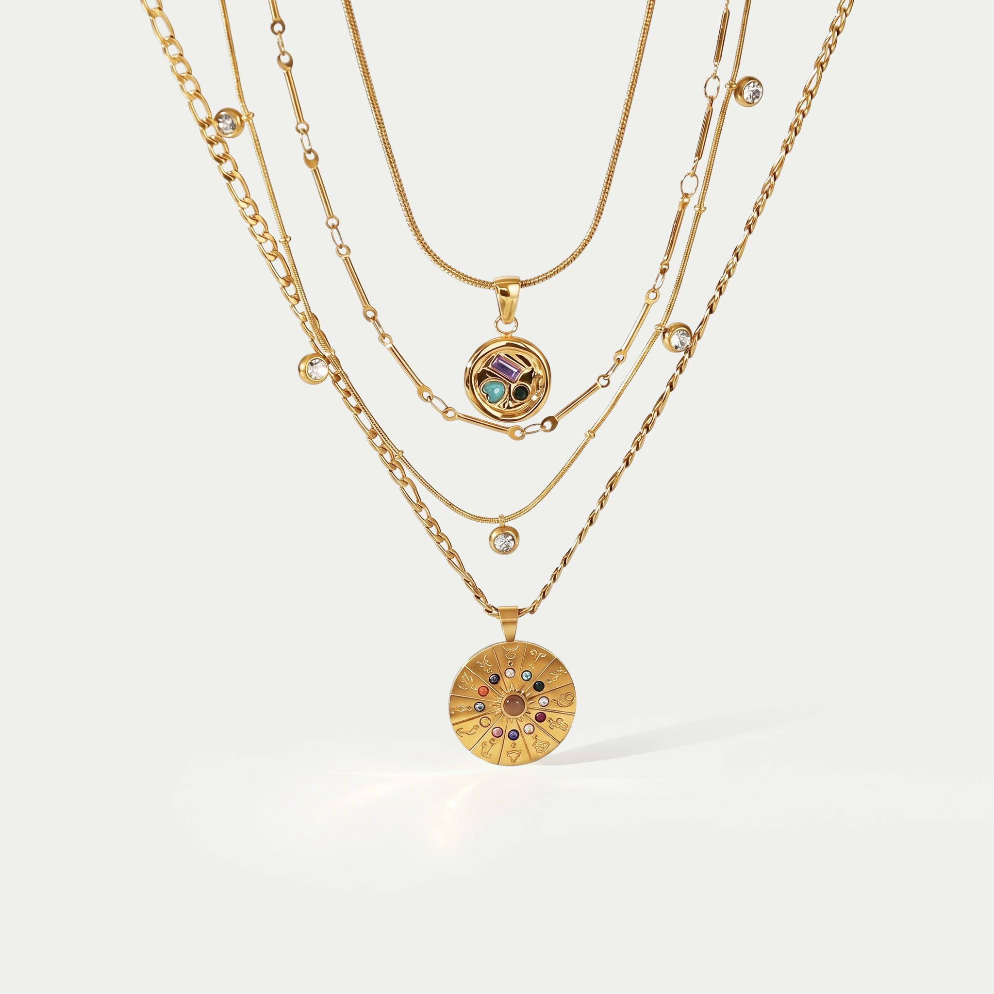 The Cosmic Oracle 4-Piece Layering Set | Colorful Zodiac Constellation Stack