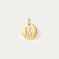 The Monogram Outline Puffy Disc Charm | 18K Gold Plated Laser Cutout Pendant