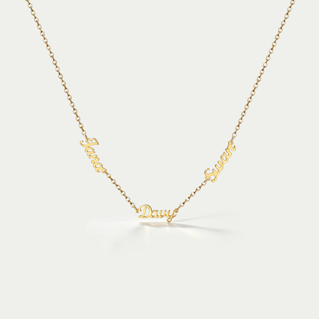 The Lineage Multi-Name Necklace | 18K Gold Plated Customizable Family Talisman
