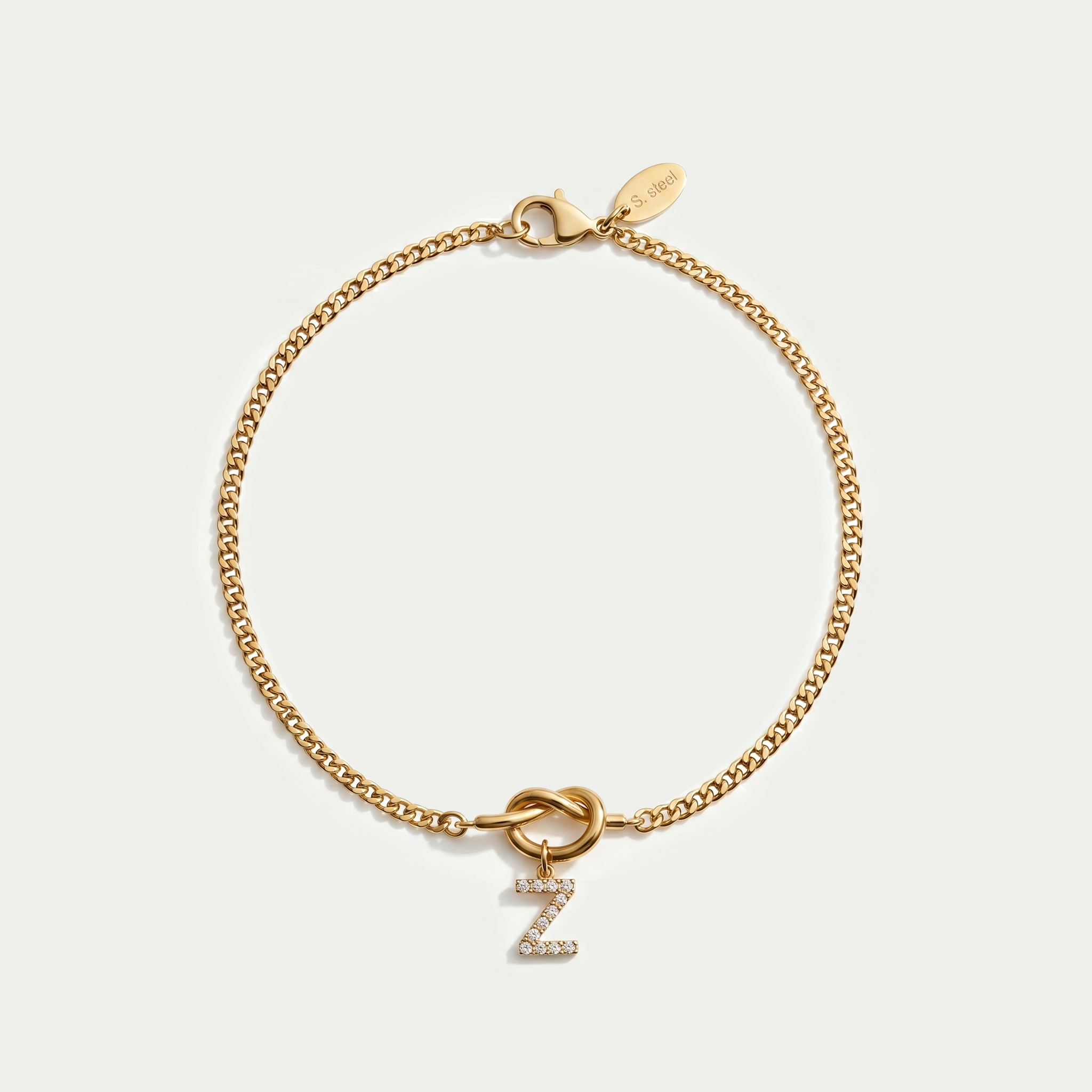 The Monogram Essence Bracelet | 18K Gold Plated Micro-Pave Initial Piece