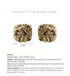 The Amber Radiant Square Studs | S925 Sterling Silver Smoky Zircon Piece