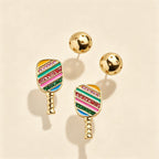 The Varsity Court Sports Studs | 14K Gold Plated Tiny Athlete Earrings