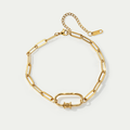Astar Sunburst Carabiner Paperclip Chain Bracelet | 18K Gold Plated Waterproof DIY Charm Holder Jewelry