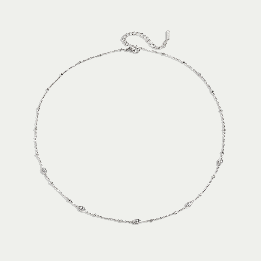 Astra Marquis Cubic Zirconia Layering Chain Necklace - 18K Gold Plated