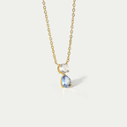 The Aura Birthstone Drop Necklace | 18K Gold Plated Bold Bezel Piece