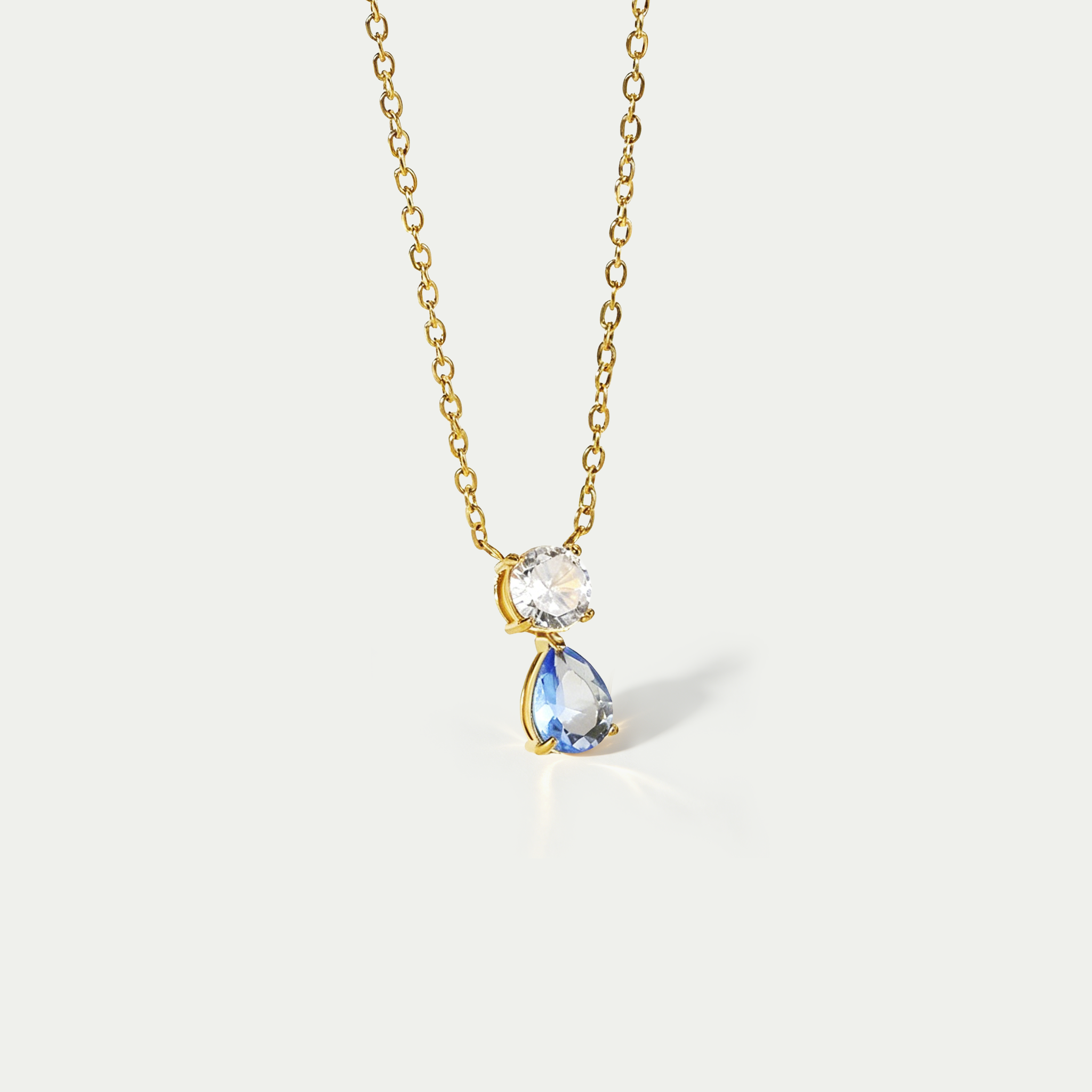 The Aura Birthstone Drop Necklace | 18K Gold Plated Bold Bezel Piece