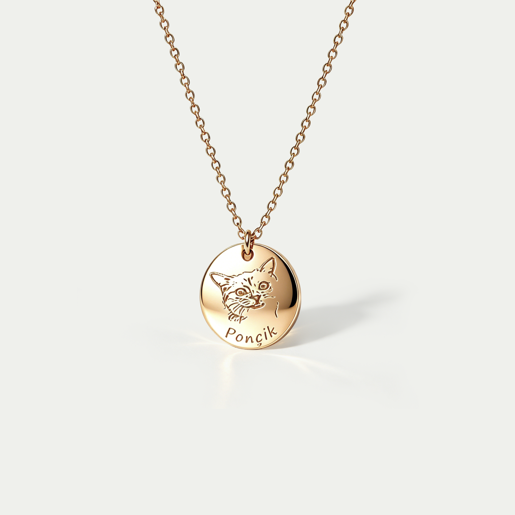 The Companion Pet Portrait Necklace | 18K Gold Plated Personalized Keepsake