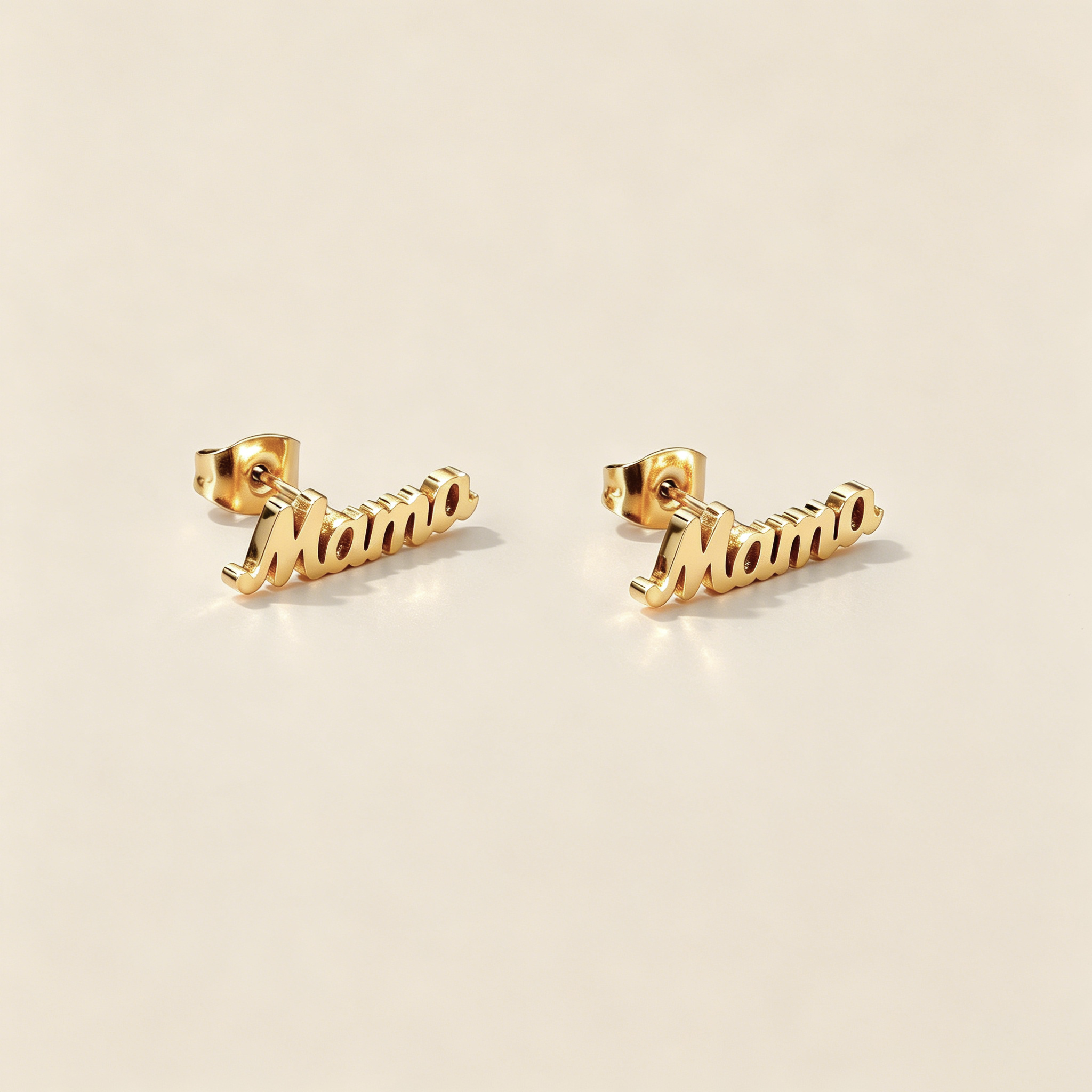 The Whisper Script Name Earrings | 18K Gold Plated Bespoke Typo Studs
