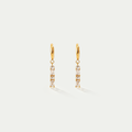 The Lumina Mosaic Huggies | 18K Gold Plated Mixed-Cut Crystal Drop Earrings