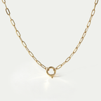 Aura Spring Clasp Paperclip Chain Necklace | 18K Gold Plated Waterproof Statement Choker