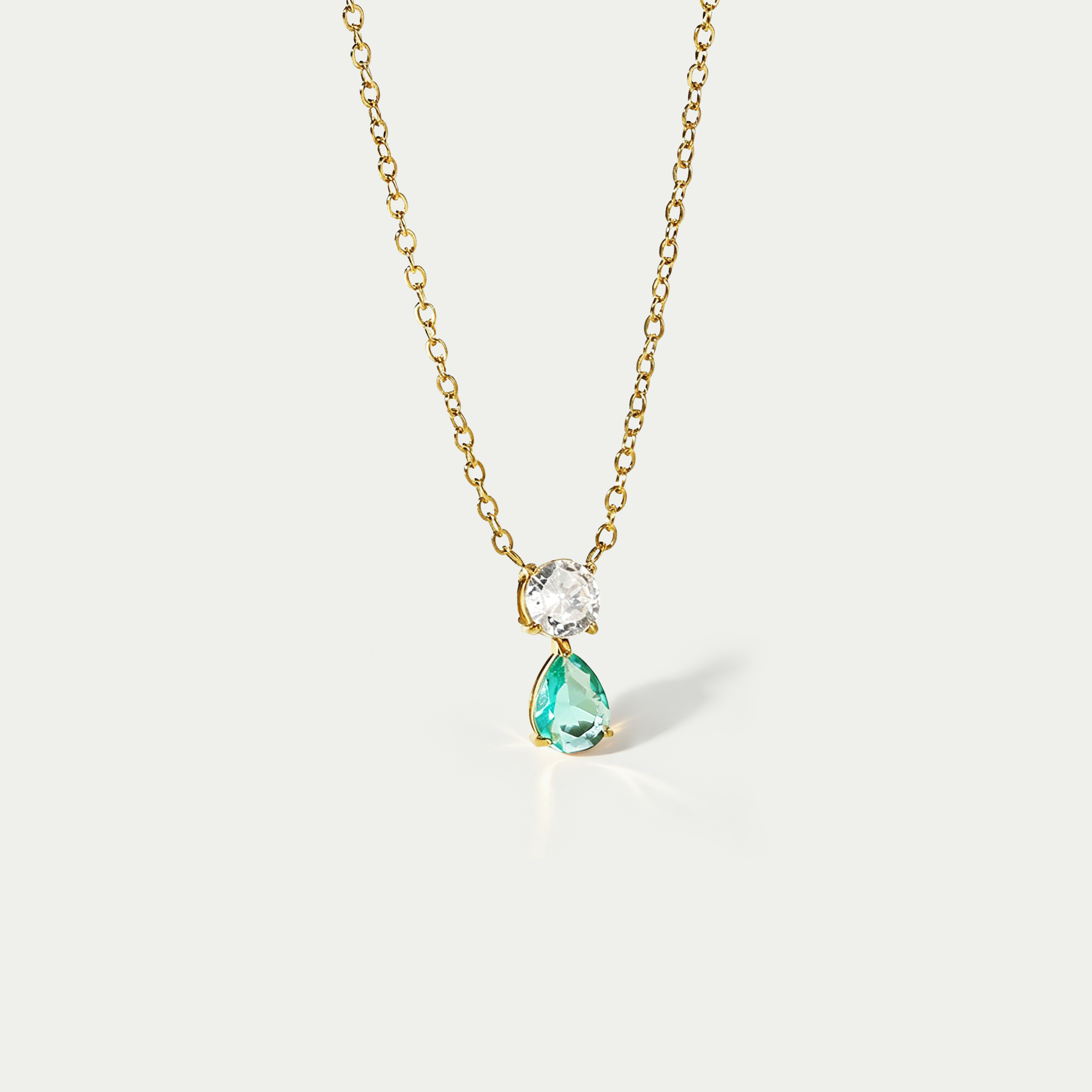 The Aura Birthstone Drop Necklace | 18K Gold Plated Bold Bezel Piece