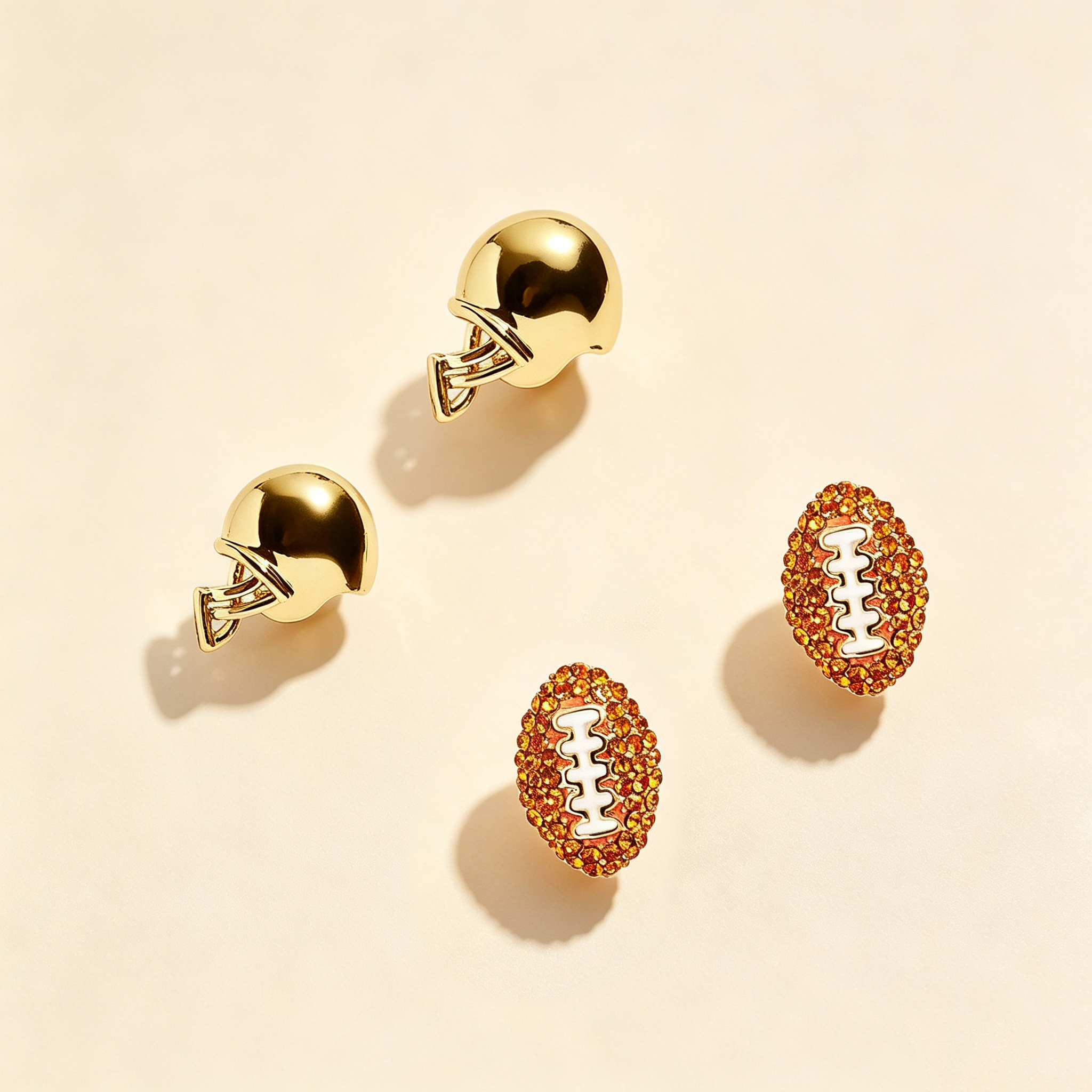 The Varsity Court Sports Studs | 14K Gold Plated Tiny Athlete Earrings