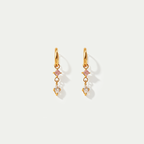 The Pink & Clear Mixed Geometric Drop Earrings