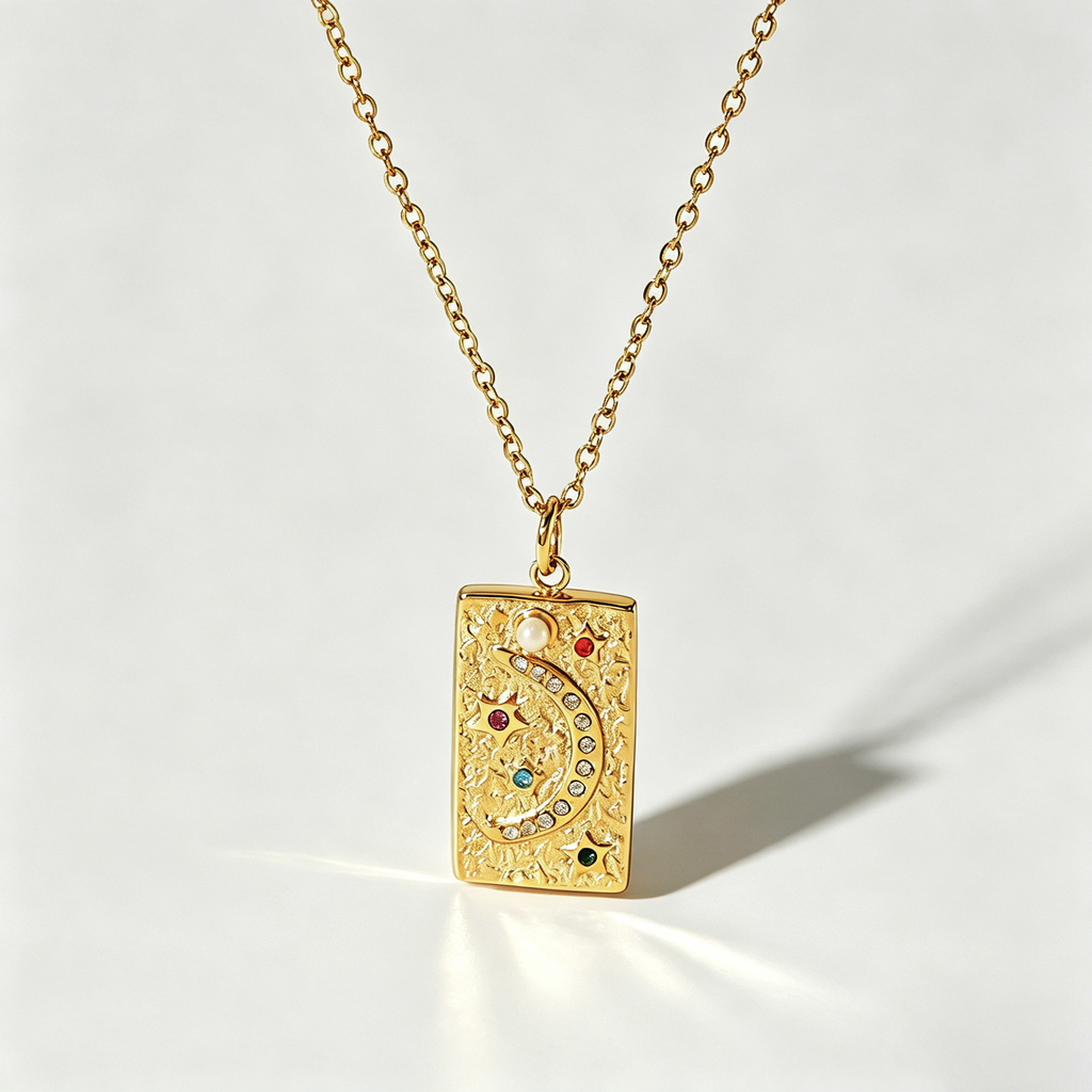 The Selene & Stella Celestial Necklace | 18K Gold Plated Colorful Cosmic Piece