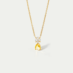 The Aura Birthstone Drop Necklace | 18K Gold Plated Bold Bezel Piece